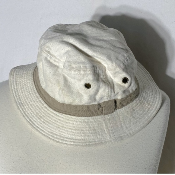 Vintage 90s Beige Cotton Bucket Hat - Picture 1 of 8